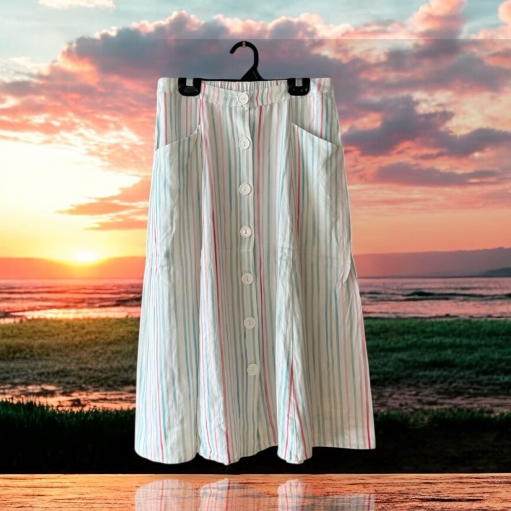 Mountain Warehouse Country to Coast Vintage Striped Button-Down Skirt - Picture 5 of 13